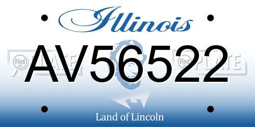 AV56522 Illinois License Plate