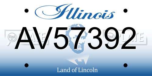 AV57392 Illinois License Plate