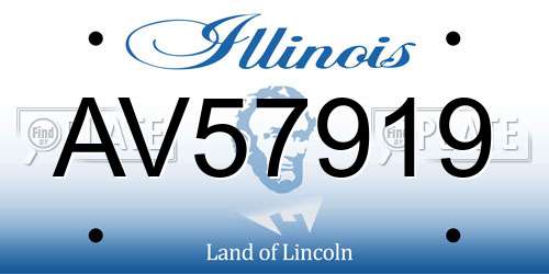 AV57919 Illinois License Plate