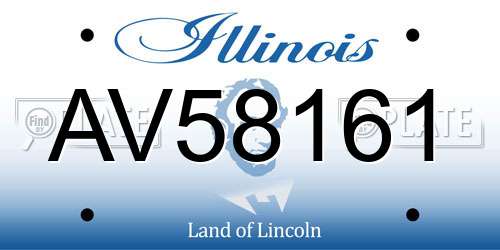 AV58161 Illinois License Plate