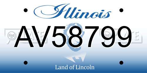 AV58799 Illinois License Plate