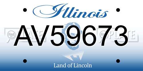 AV59673 Illinois License Plate