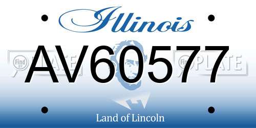 AV60577 Illinois License Plate
