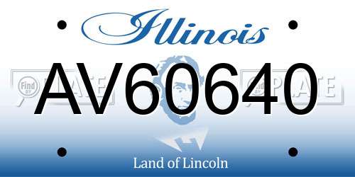 AV60640 Illinois License Plate