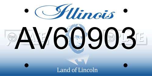 AV60903 Illinois License Plate