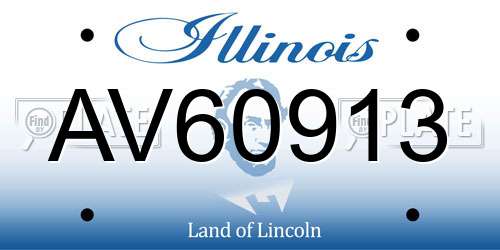 AV60913 Illinois License Plate