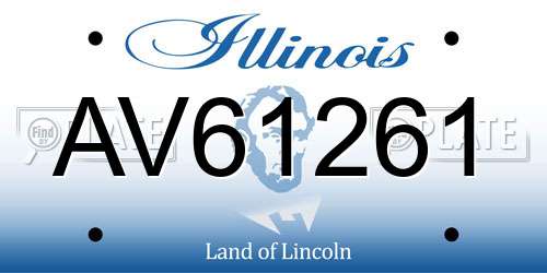 AV61261 Illinois License Plate