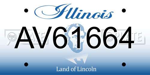 AV61664 Illinois License Plate