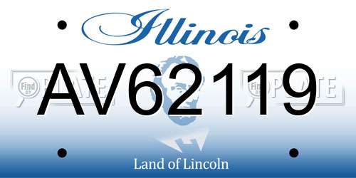AV62119 Illinois License Plate