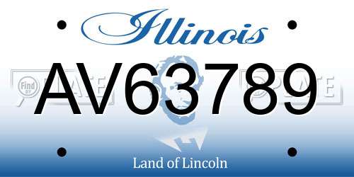 AV63789 Illinois License Plate