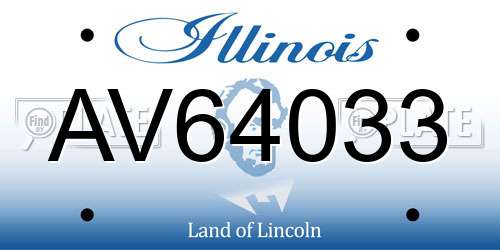 AV64033 Illinois License Plate