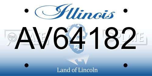 AV64182 Illinois License Plate