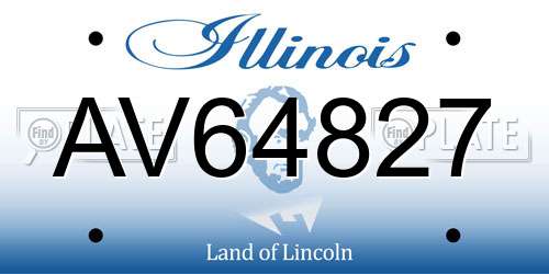 AV64827 Illinois License Plate