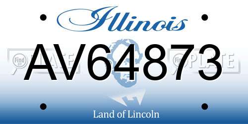 AV64873 Illinois License Plate