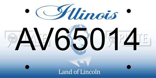 AV65014 Illinois License Plate