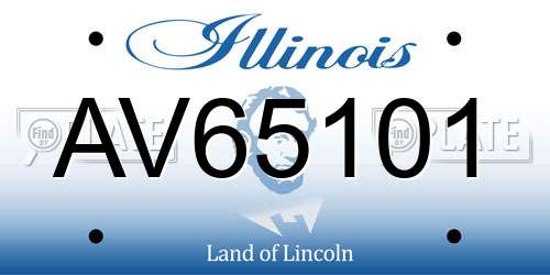 AV65101 Illinois License Plate