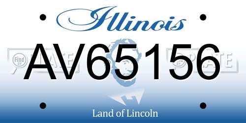 AV65156 Illinois License Plate