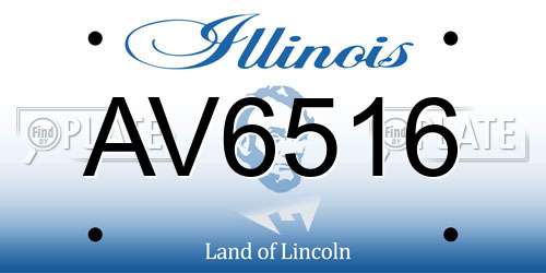 AV6516 Illinois License Plate