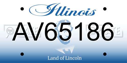 AV65186 Illinois License Plate