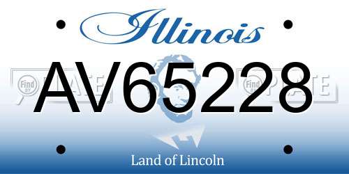 AV65228 Illinois License Plate