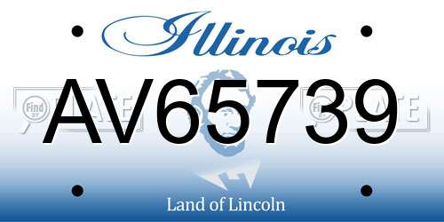 AV65739 Illinois License Plate