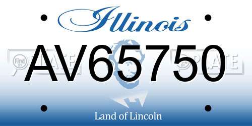 AV65750 Illinois License Plate