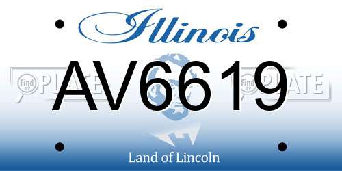 AV6619 Illinois License Plate