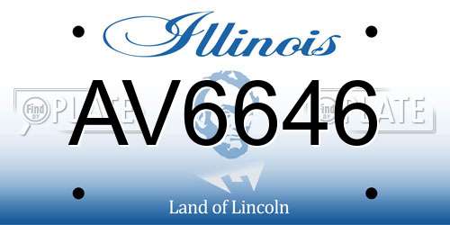 AV6646 Illinois License Plate