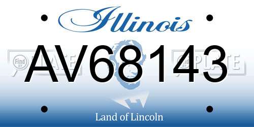 AV68143 Illinois License Plate