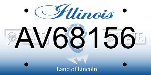 AV68156 Illinois License Plate