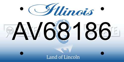 AV68186 Illinois License Plate
