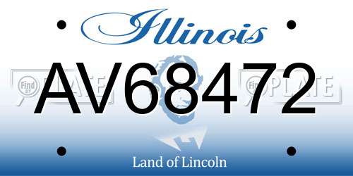 AV68472 Illinois License Plate