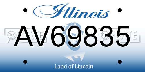 AV69835 Illinois License Plate