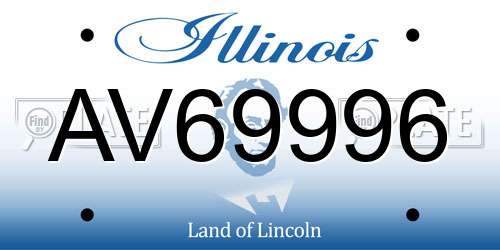 AV69996 Illinois License Plate