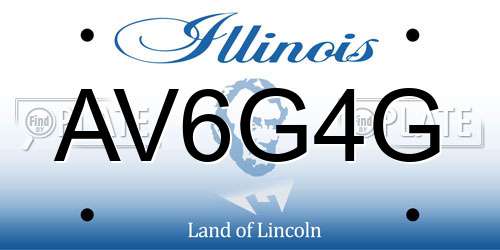AV6G4G Illinois License Plate