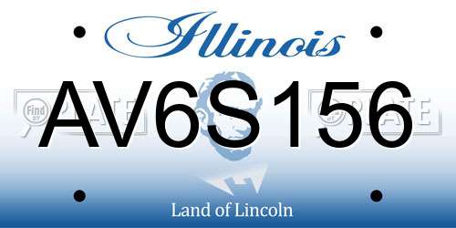 AV6S156 Illinois License Plate