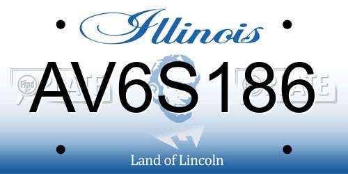 AV6S186 Illinois License Plate