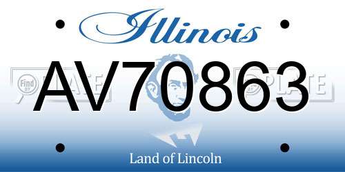 AV70863 Illinois License Plate