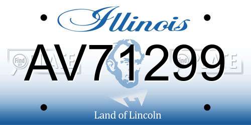 AV71299 Illinois License Plate