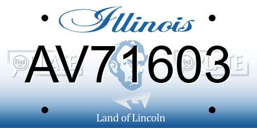 AV71603 Illinois License Plate