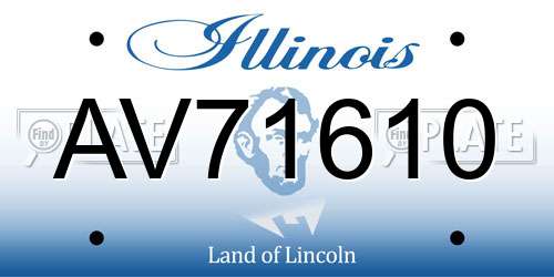 AV71610 Illinois License Plate