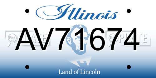 AV71674 Illinois License Plate