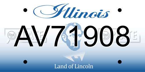 AV71908 Illinois License Plate