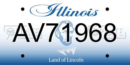 AV71968 Illinois License Plate