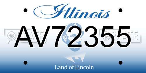 AV72355 Illinois License Plate