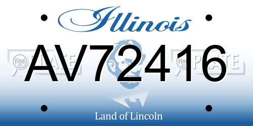 AV72416 Illinois License Plate