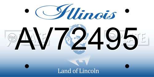 AV72495 Illinois License Plate
