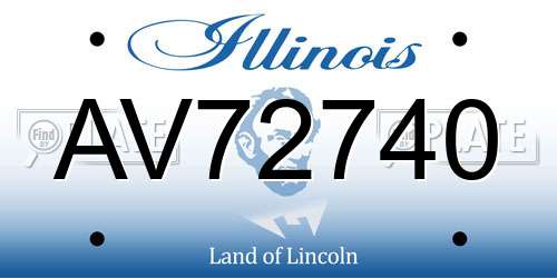 AV72740 Illinois License Plate