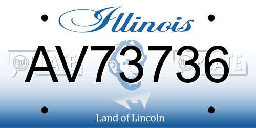 AV73736 Illinois License Plate