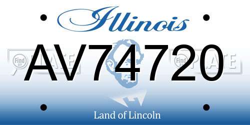 AV74720 Illinois License Plate